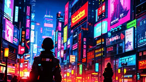 night city ,cyberpunk, drones flying in the sky