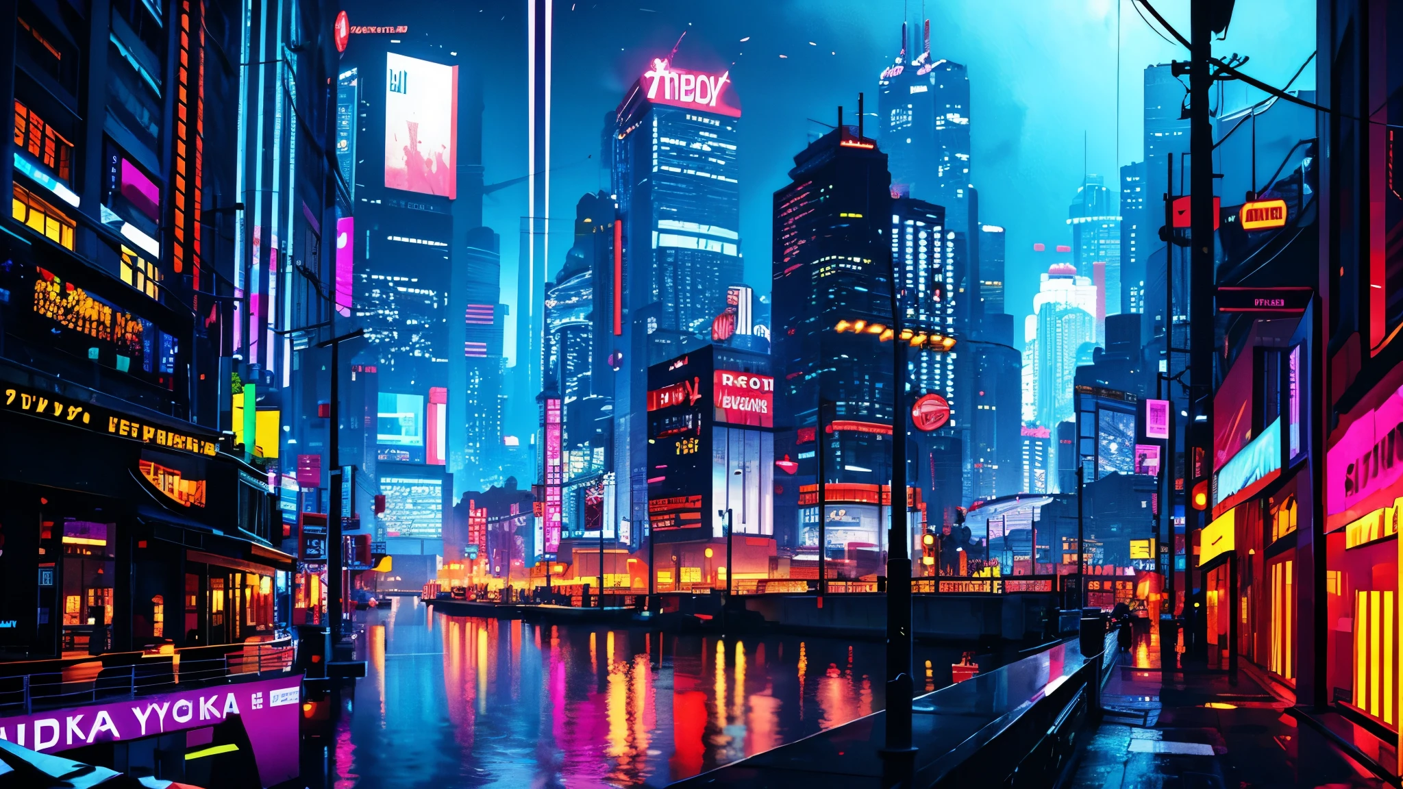 Night city ,cyberpunk,Sea