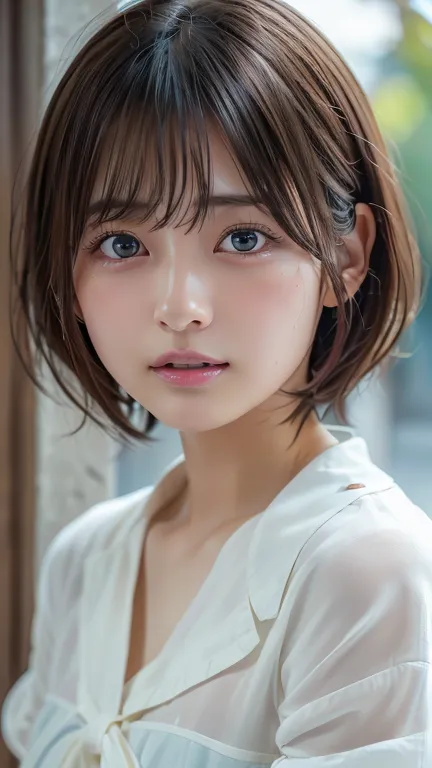 (8k, photorealistic, raw photos, best image quality: 1.4), japanese schoolgirl、short bob、super detailed face、eye on the details、...