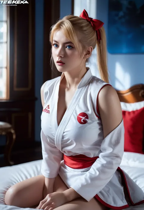 masterpiece, ultra high quality cg, best quality, perfect picture, solo, lidia sobieska (tekken, blonde hair with high ponytail,...