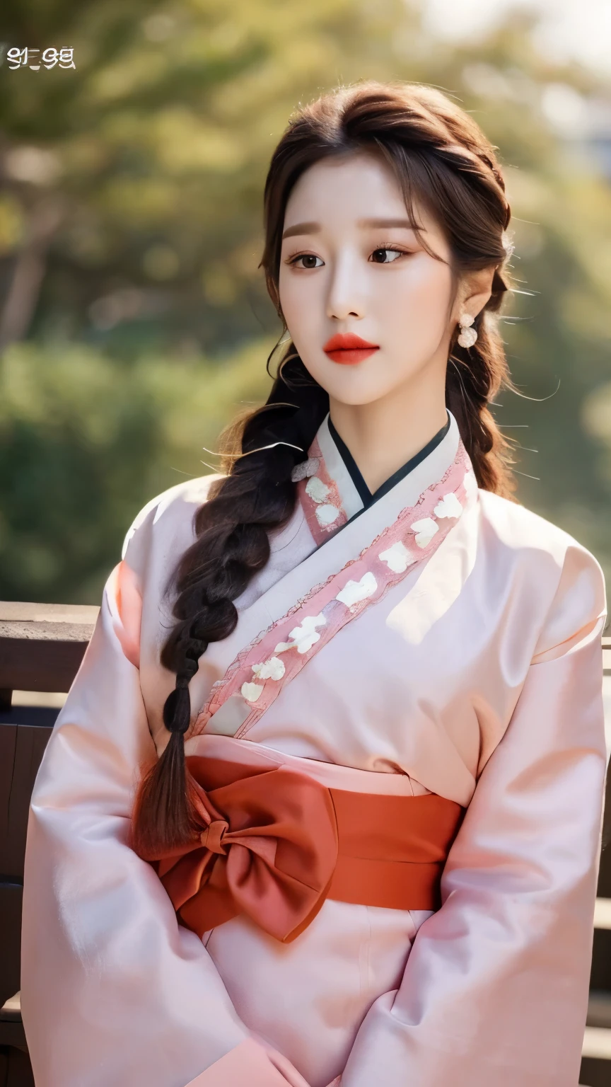 ((Best quality, 8k, Masterpiece :1.3)),  Perfect body sexy,   The Last Empress of the Chosun.   (Korea).  ((seo yea ji)),   beautiful woman with emphasis on slender abs: 1.3,   ultra-detailed face,    highly detailed lips,    detailed eyes,    Make-up face.   lipstick.     long eyelashes,    hair accessories.    elegant hairstyle.    ((Side Braids))


((Pink hanbok)),    ((Only shows the face)).   ((Only shows the face)).   Make-up face with lipstick,   long eyelashes