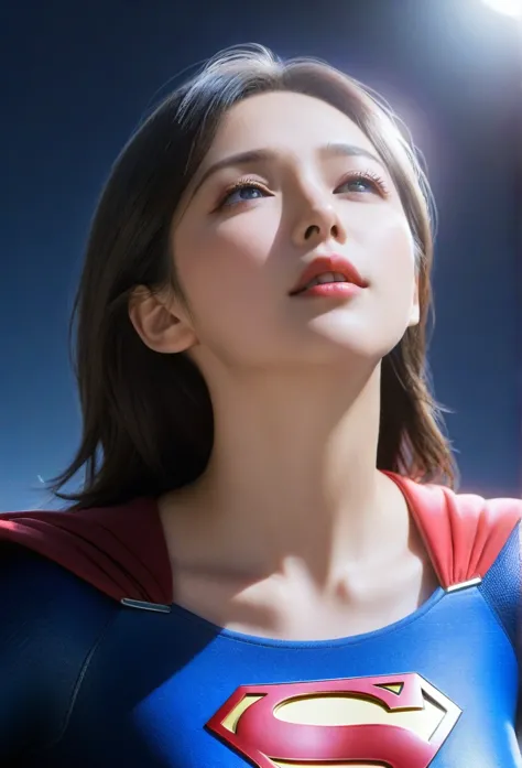 (masterpiece,highest quality,ultra_detailed,high resolution,absurd:1.2), supergirlofコスチューム, 水of中にいる女of子で、eyes closed,supergirl,d...