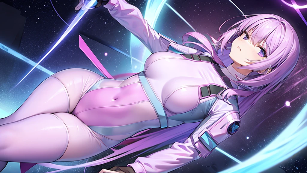 woman　clear　Light purple hair　　　Spacesuit　　　