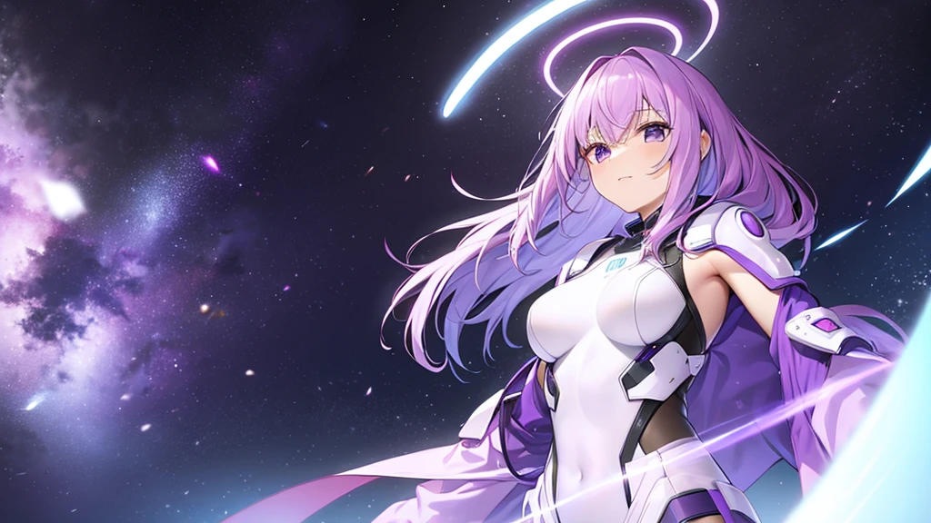 woman　clear　Light purple hair　　　Spacesuit　　　