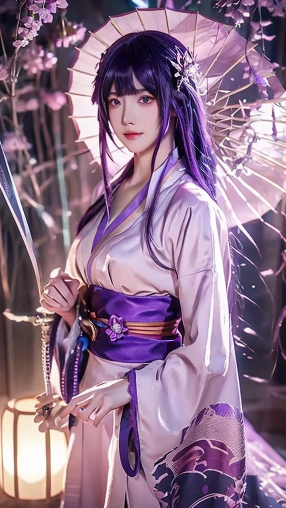 anime girl with purple hair and a sword in her hand, 2. 5 d cgi anime fantasy artwork, detailed digital anime art, beautiful fantasy anime, anime fantasy artwork, smooth anime cg art, advanced digital anime art, anime fantasy illustration, beautiful alluring anime woman, anime art wallpaper 8 k, stunning anime face portrait, anime art wallpaper 4k