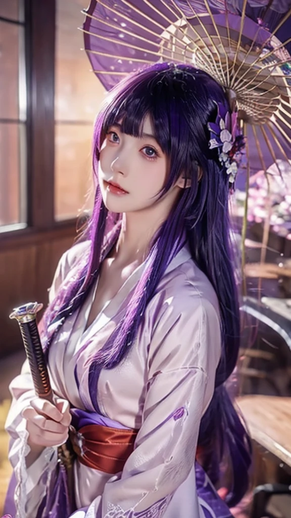 anime girl with purple hair and a sword in her hand, 2. 5 d cgi anime fantasy artwork, detailed digital anime art, beautiful fantasy anime, anime fantasy artwork, smooth anime cg art, advanced digital anime art, anime fantasy illustration, beautiful alluring anime woman, anime art wallpaper 8 k, stunning anime face portrait, anime art wallpaper 4k