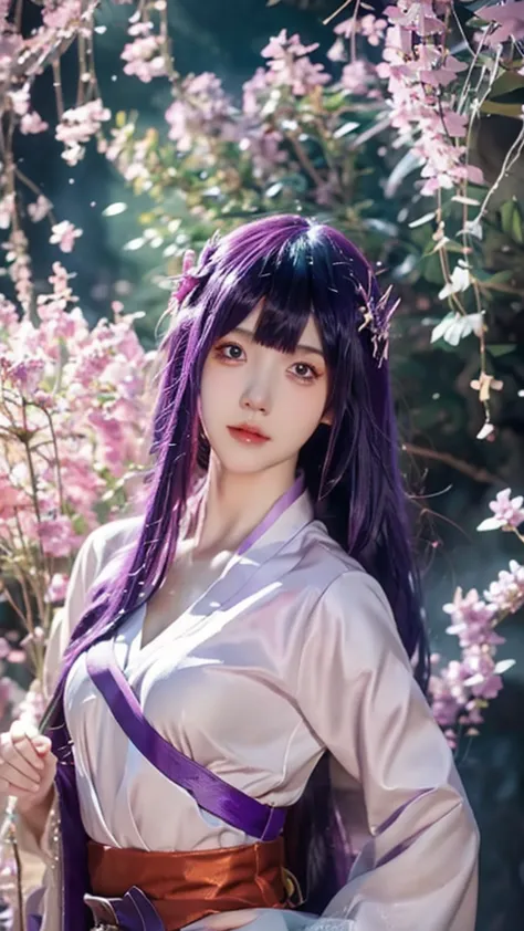 anime girl with purple hair and a sword in her hand, 2. 5 d cgi anime fantasy artwork, detailed digital anime art, beautiful fan...