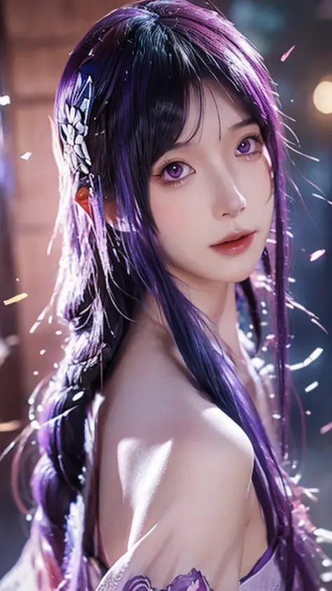 anime girl with purple hair and a sword in her hand, 2. 5 d cgi anime fantasy artwork, detailed digital anime art, beautiful fan...