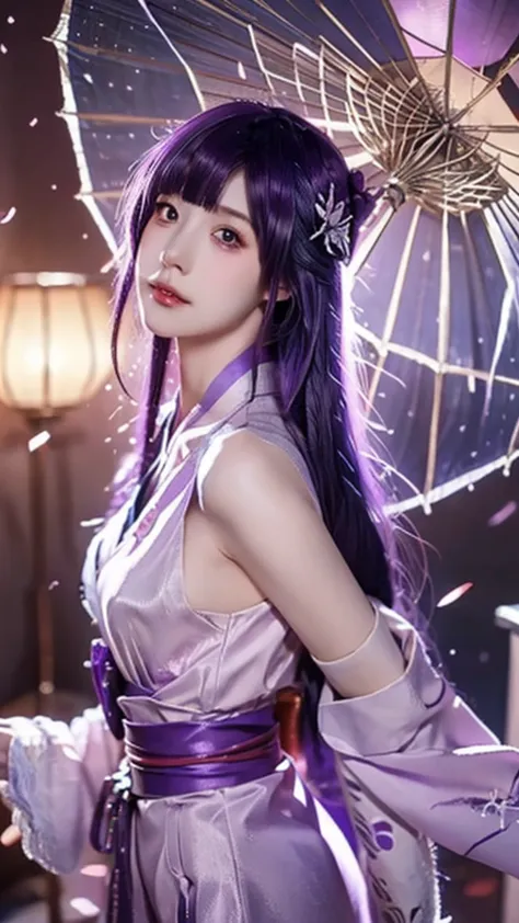 anime girl with purple hair and a sword in her hand, 2. 5 d cgi anime fantasy artwork, detailed digital anime art, beautiful fan...