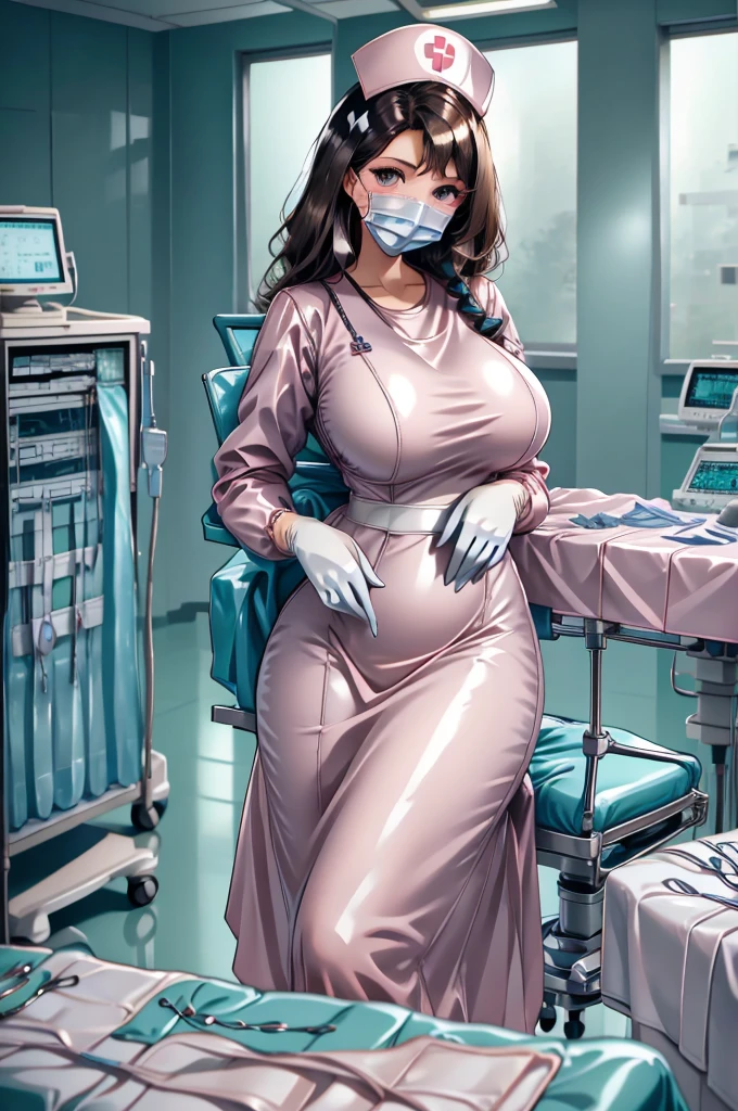 nurse uniform,hospital, latex nurse suit,nurses,busty,elbow gloves,labcoat,black hair woman,pink eyes , gigantic ,medical instruments,asian nurse,two nurses,speculum,examination room,oversize ,big ass ,strap on, lay on table ,legs spreaded,giving birth,gyno chair , dentist,Milf,latex,pink uniform,oversize breasts