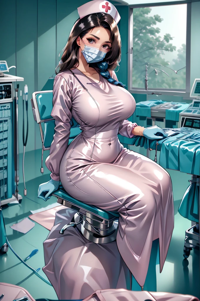 nurse uniform,hospital, latex nurse suit,nurses,busty,elbow gloves,labcoat,black hair woman,pink eyes , gigantic ,medical instruments,asian nurse,two nurses,speculum,examination room,oversize ,big ass ,strap on, lay on table ,legs spreaded,giving birth,gyno chair , dentist,Milf,latex,pink uniform,oversize breasts