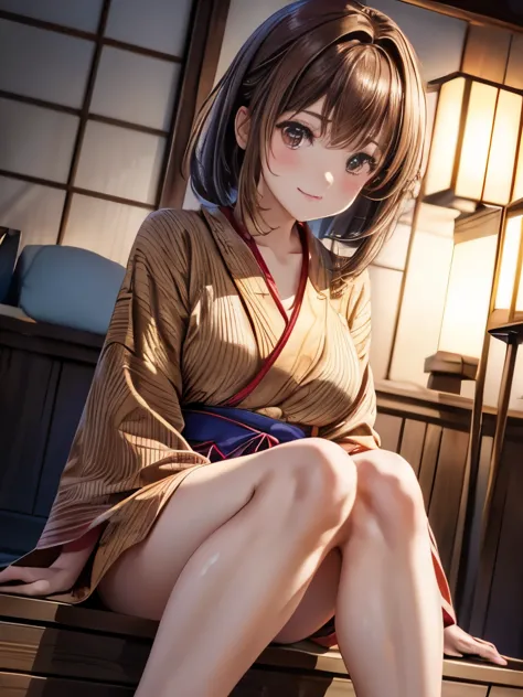 light brown hair, medium hair, hair over shoulder, red eyes, dutch angle, feet out of frame, uhd, masterpiece, high quality,yuka...