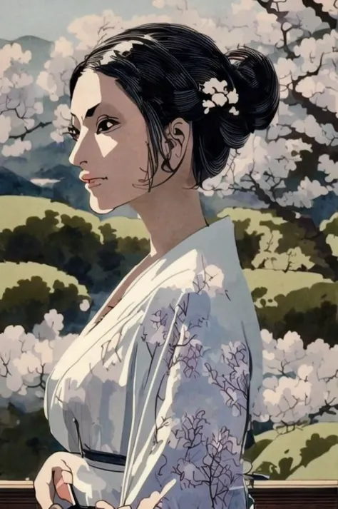 masterpiece, best quality, ukiyo-e:1.2, in hokusai style