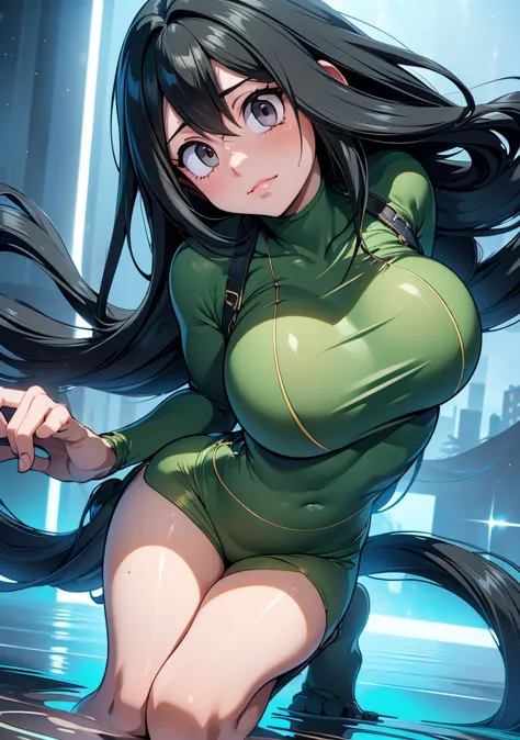 best quality,4k,high resolution,masterpiece:1.2), (ultra detailed), (nsfw is not safe for artwork), (tsuyu asui) (my hero academ...