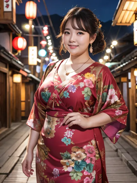 ((china dress)),((((chubby,overweight,corpulent)))),(((double chin))),(((plump face,fat))),((highest quality)), realistic, very ...