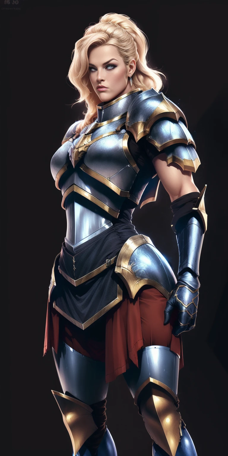 (black background) 1soloefemale, low angle, from below, paladin templar lady in white tabard, correct anatomy, epic fantasy digital art, tmasterpiece, 8k, high definition resolution, detailed drawing, superior quality, epic composition, female muscular body cover breastplate, muscular turned arms behind body