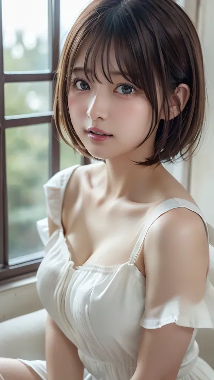 (8k, photorealistic, raw photos, best image quality: 1.4), japanese schoolgirl、short bob、super detailed face、eye on the details、...