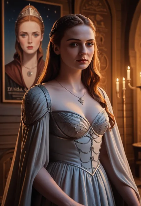 3d art of sansa stark, glamour photo, game of thrones style and aesthetic, sansa stark, sexy character art, hd poster, medieval ...