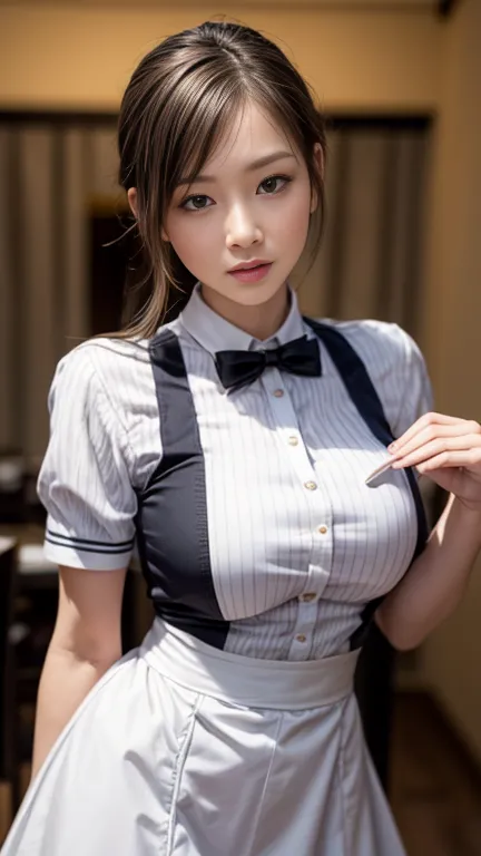 waitress、waitress、waitressだよ❗️(8k, raw photos, 最high quality, masterpiece: 1.2), (realistic, photorealistic: 1.37), 1 歩道に立っているwa...