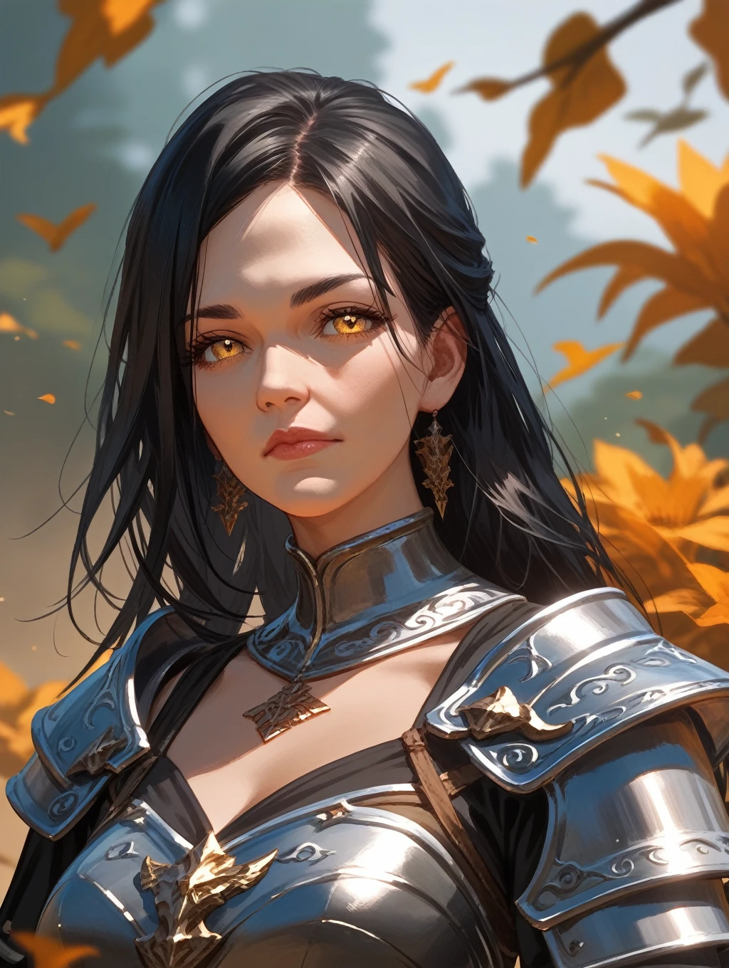  (score_9,score_8_up,score_7_up,score_6_up,score_5_up,score_4_up),detailed,((mature woman)),detailed face,long black hair,fantasy,black dress,armor,golden eyes