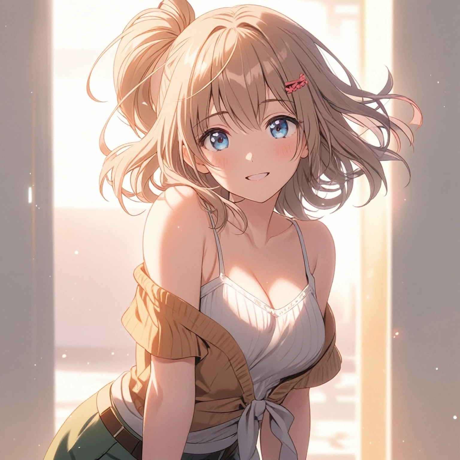 Anime girl with long hair and blue eyes in a white top, Cute Anime Girl, Cute girl anime visuals, Beautiful Anime Girls, Attractive anime girl, Enchanting anime girl, Young Anime Girl, Cute Anime Girl, Anime Moe Art Style, Cute Anime Girl portrait, Beautiful anime portraits, Anime Style 4k, Anime Best Girl, Cute Anime Girl portraits