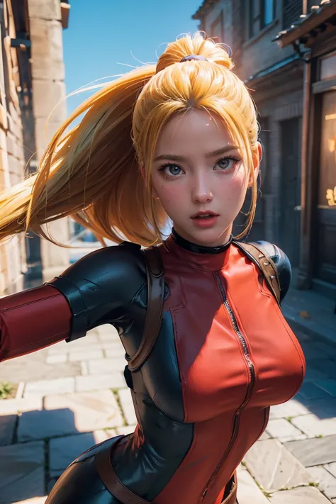 (((3d,cgi))) “cartoon art-style” realistic portrait of a sexy and busty female superhero character in the style of deadpool, i h...