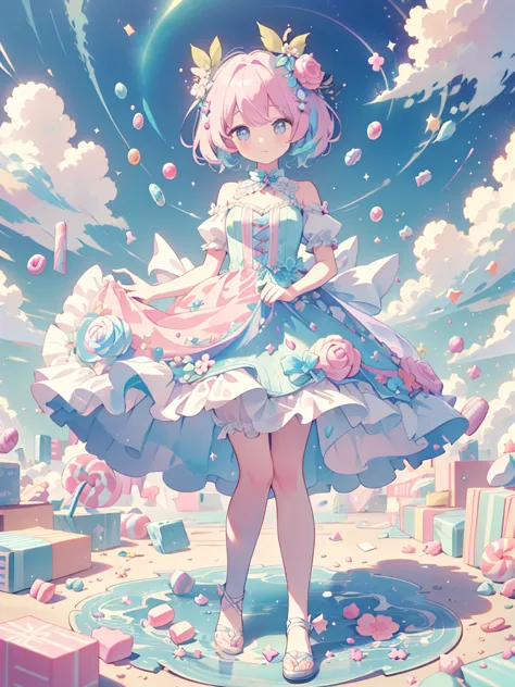 (masterpiece,ultra-detailed,best quality,8k,illustration,shaved:1.2),(petite girl:1.0) candymagic, candy girl, candy lain,candy ...