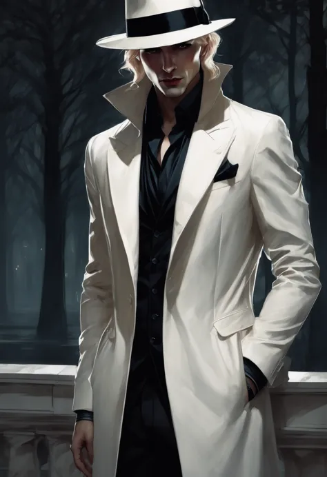 (good quality), (many details), (masterpiece), charlie bowater style, vampire at night in the park, gloomy aura, shadows gather ...