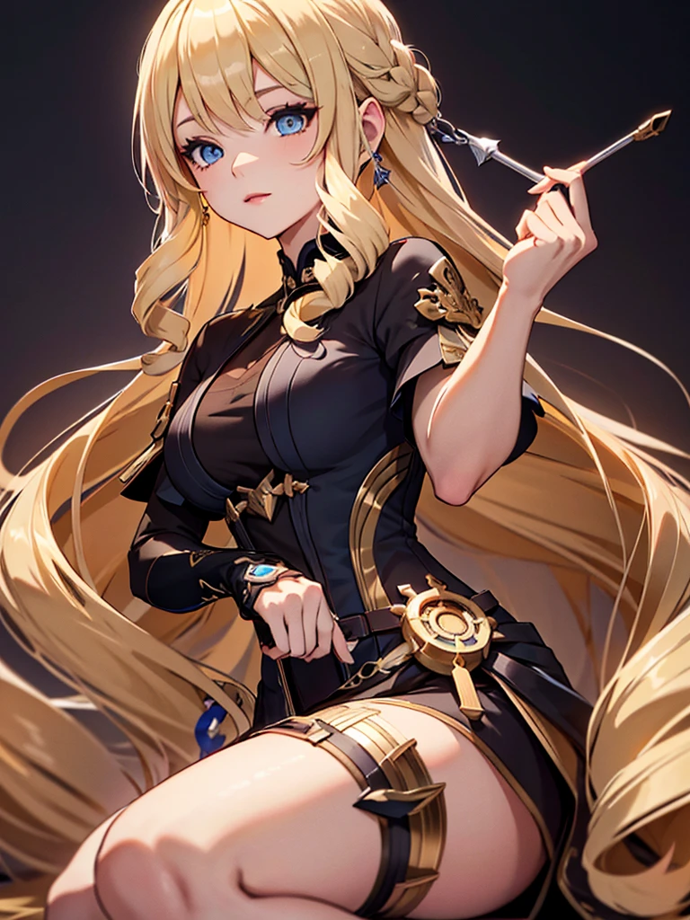 Navia from Genshin impact, 1woman, blonde colour hair style, 8k, high detailed, high quality