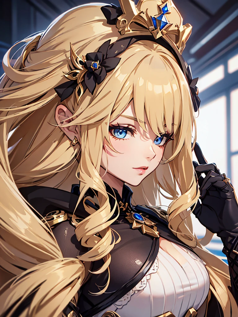 Navia from Genshin impact, 1woman, blonde colour hair style, 8k, high detailed, high quality