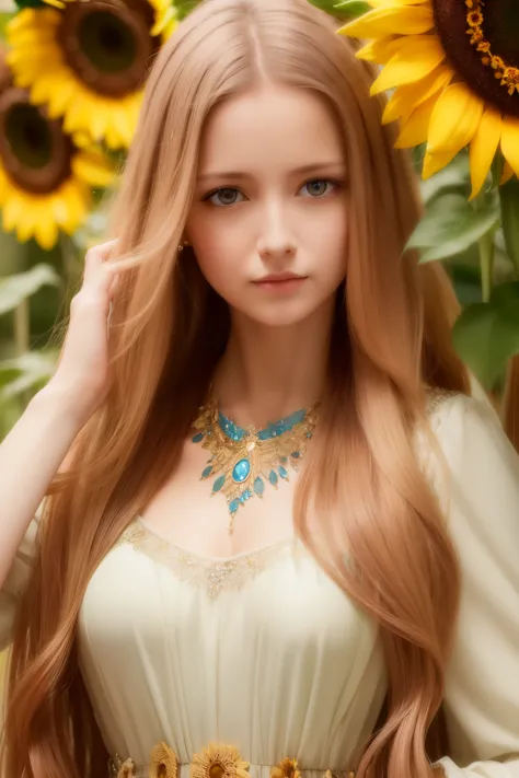 (  absurdly , high quality , ultra detailed ) ,( hand detailed ) ,girl with her daughters,  very long hair, sunflower hair , bea...