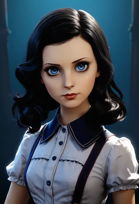 score_9, score_8_up, score_7_up, score_6_up
bioshockburialelizabeth, 1girl, black hair, blue eyes, looking at viewer, simple bac...