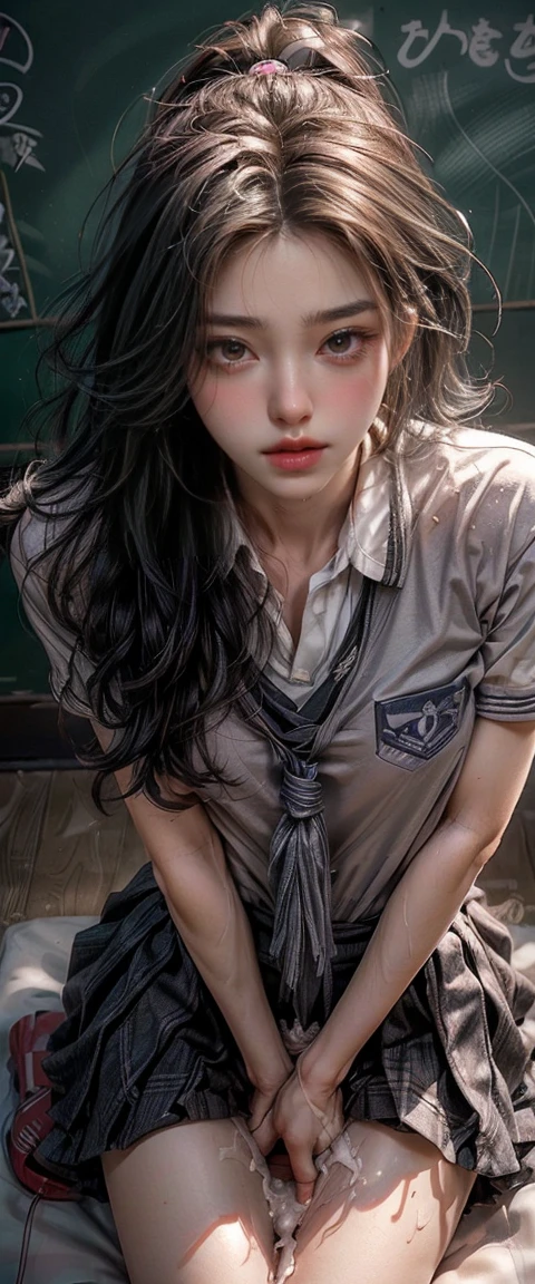 men and women、NSFW、school uniform、((The depiction of inserting a penis into a vagina is very realistic.)Normal position(The depiction of liquid semen ejaculating from the penis is very realistic))