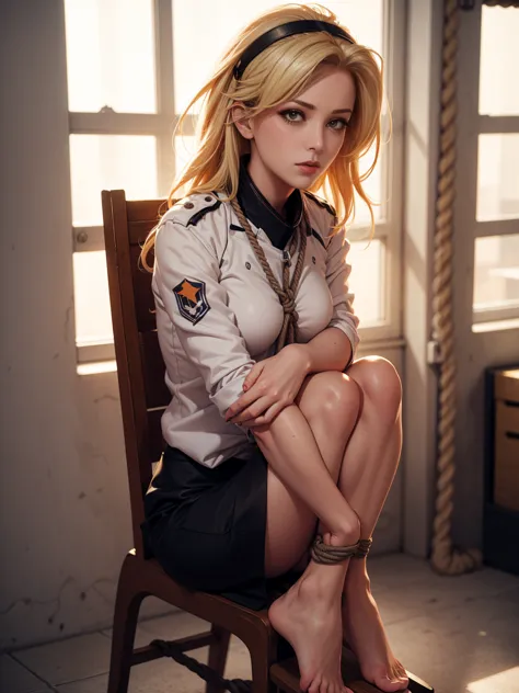 beautiful,woman, mercy from overwatch, blonde wet hair, hairband, dewy complexion, long eyelashes,soft-petalled lips,(beautiful ...