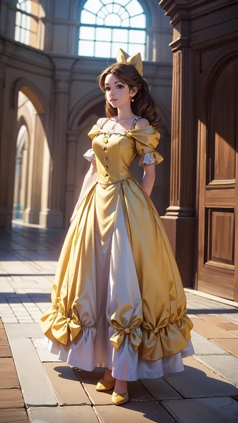 ((photo by full body, standing, feet on the ground) belle