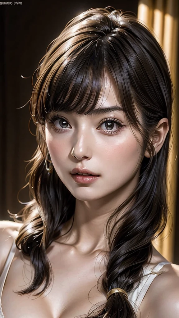 (masterpiece:1.4), (8k, Realistic, RAW Photos, Highest quality: 1.4), Japanese, (One girl), Beautiful Face, (Realistic Face:1.4), (Hair with attention to detail:1.3), Beautiful hairstyle, Realistic eyes, Beautiful attention to detail, (Realistic Skin:1.3), Beautiful Skin, Charm, Ultra-high resolution, Ultra-realistic, Very detailed, Golden Ratio, (Detailed face:1.4), (Realistic Natural Big Breasts:1.4), (No bra:1.4), Lively_Nipples,