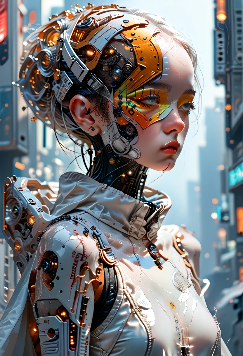 extremely detailed photo of a woman, loraelizabeth, cyberpunk, futuristic, cyberpunk bodysuit, 8k uhd, RAW photography, model photoshoot, detailed skin, skin imperfections