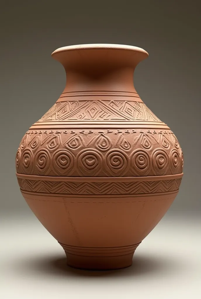 Archaeological discovery: a 4000-year-old clay pot was unearthed in its original form. ((masterpiece, Highest quality, Best image quality, High resolution, Realistic, RAW Photos, 8k)), ((Highly detailed CG synthesis 8k wallpaper)), front view,