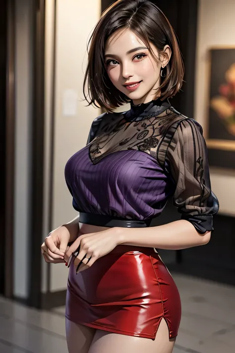 (1 the ultimate beautiful mature woman), very detailedな顔, beautiful brown eyes, double eyelid, slightly thick detailed lip, shor...