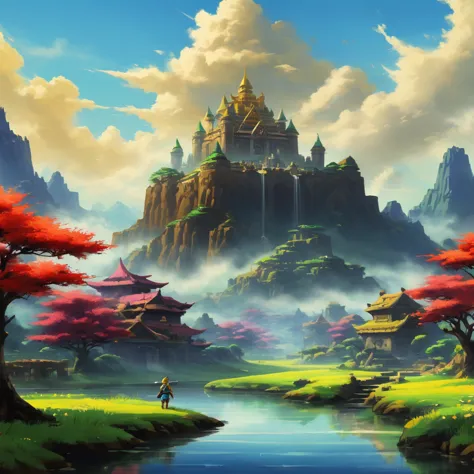 (zelda style scenery:1.5), (zelda theme:1.5), (ink painting:1.5), (good taste:1.5), (ink painting:1.5), (rich colors:1.5), 8k, 4...