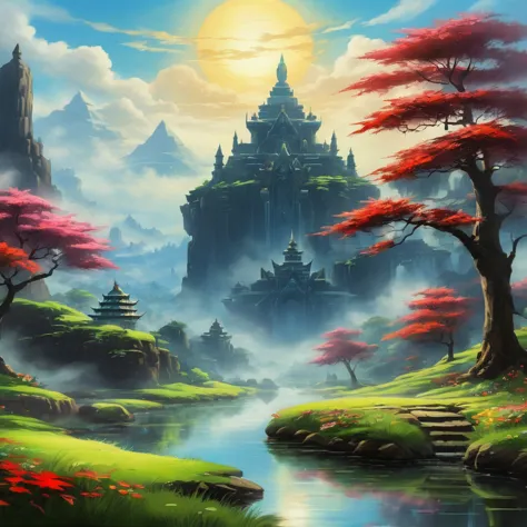 (zelda style scenery:1.5), (zelda theme:1.5), (ink painting:1.5), (good taste:1.5), (ink painting:1.5), (rich colors:1.5), 8k, 4...