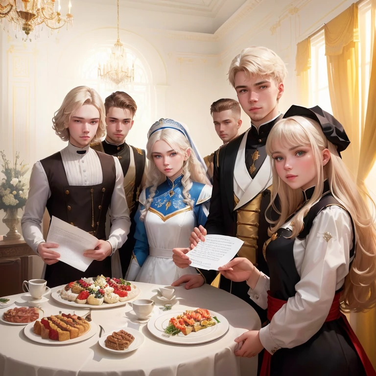 There are many people standing around the table, holding papers in hands, Group photo, 8 K)), Artem, Nicholas, from Maximilizhan Vanka, Teresa Fasolino, Anna Katarina Block, Alexander Ransiman, beautiful Foto, anna nikonova, by Serhii Vasylkivsky