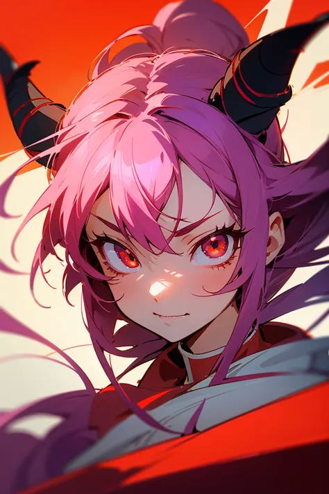 drawing of a girl including horns and a red nose, anime illustration inspired by madoka kaname, pixiv, mingei, devil girl, inclu...