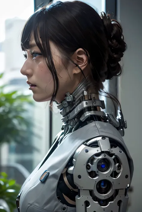 masterpiece, best quality, extremely detailed,  japaese android girl,plump , control panels,android,droid,mechanical hand, robot...