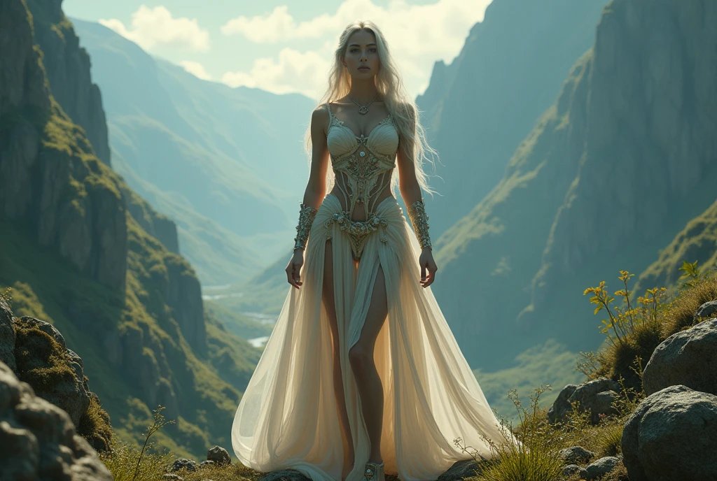 LAlice in the Land of swords and sorcery,, ((masterpiece, Highest quality, Best image quality, High resolution, Realistic, RAW Photos, 8k, Highly detailed CG synthesis 8k wallpaper)), (Huge and stunning goddess shot, Very hot and sexy, Incredible beauty, Perfect Proportions, Beautiful body, Slim body beauty:1.4), view from above,