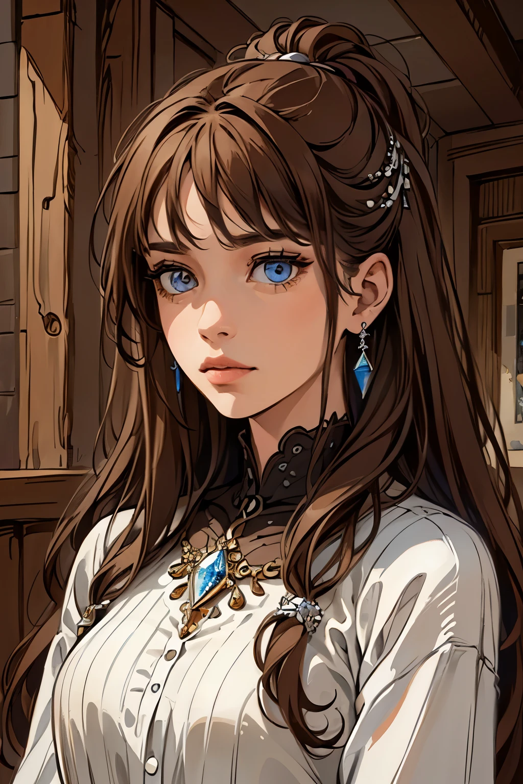 ( Absurdly , High quality , ultra detailed ) ,( hand detailed ) ,girl with her daughters, very long hair, beautiful crystal eyes ( eye detailed ) ,, elegant, colorful, highest detailed, upper body ,