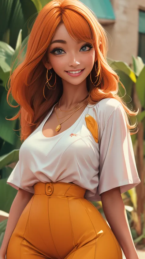 (best quality,4k,8k,highres,masterpiece:1.2),ultra-detailed, 1woman, gyaru, five foot five inches tall, ginger colored hair, mol...