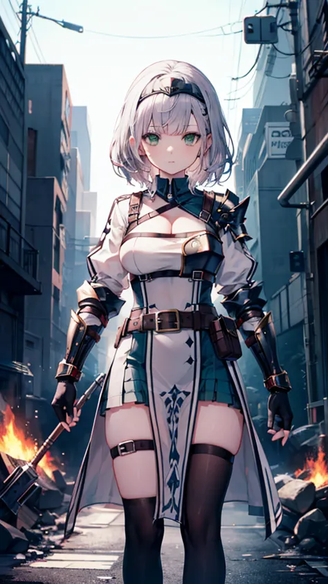 (tabletop), (perfect athletic body:1.2), anime style, whole body, cyberpunk girl,  wearing a cyber costume, black and purple fla...