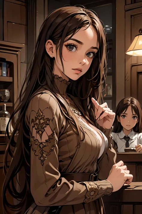 ( absurdly , high quality , ultra detailed ) ,( hand detailed ) ,girl with her daughters, very long hair, beautiful  ( eye detai...