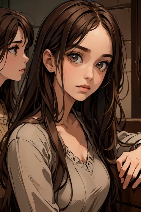 ( absurdly , high quality , ultra detailed ) ,( hand detailed ) ,girl with her daughters, very long hair, beautiful  ( eye detai...